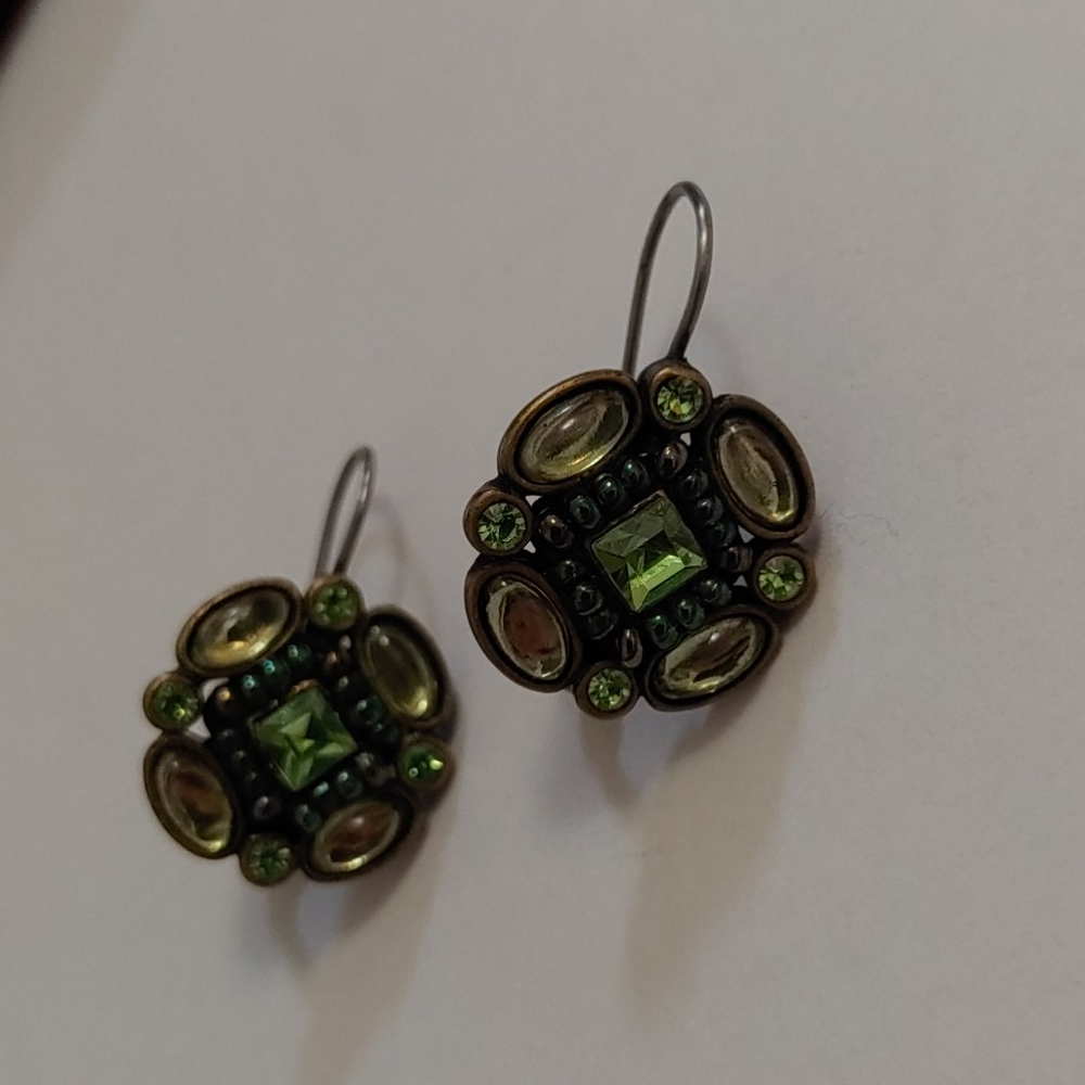 Green gem earings